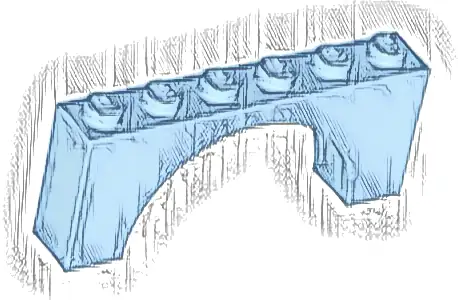 Arch 1 x 6 x 2 - Medium Thick Top without Reinforced Underside