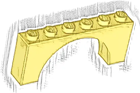 Arch 1 x 6 x 2 - Medium Thick Top without Reinforced Underside