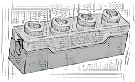 Projectile Launcher, 1 x 4 Spring Shooter with Light Bluish Gray Top