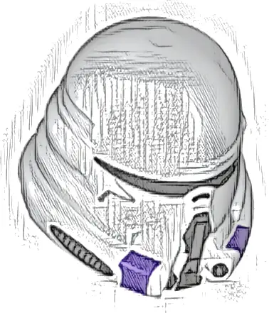 Minifigure, Headgear Helmet SW 187th Legion Clone Commander with Dark Purple Markings Pattern