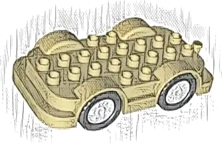 Duplo Car Base 4 x 8 with White Wheels with Black Tires