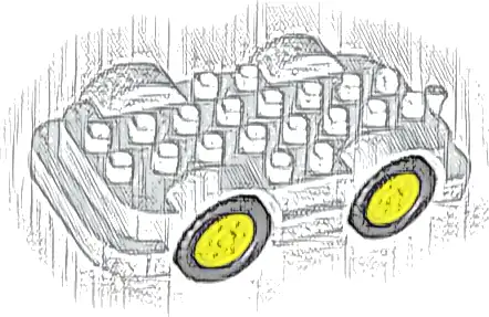 Duplo Car Base 4 x 8 with Neon Yellow Wheels with Black Tires