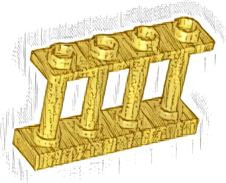 Fence 1 x 4 x 2 Spindled with 4 Studs