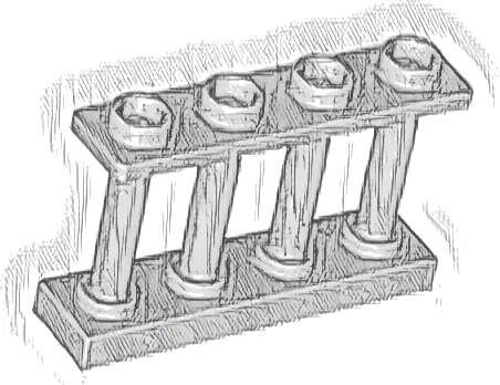 Fence 1 x 4 x 2 Spindled with 4 Studs