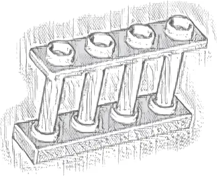 Fence 1 x 4 x 2 Spindled with 4 Studs