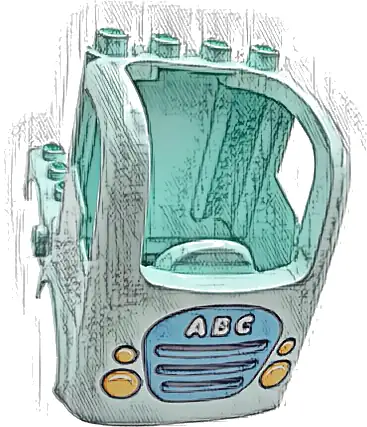 Duplo Car Body Truck 4 x 4 Flatbed with 4 Top Studs with Grille, Headlights, and 'ABC' Pattern