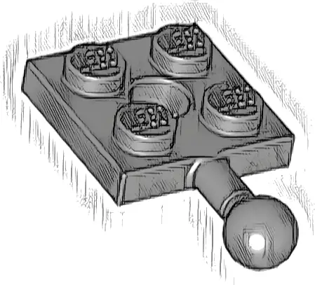 Plate, Modified 2 x 2 with Tow Ball and Hole