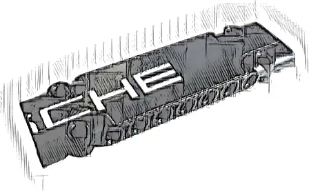 Technic, Panel Plate 3 x 11 x 1 with White 'CHE' on Black Background Pattern (Sticker) - Set 42096