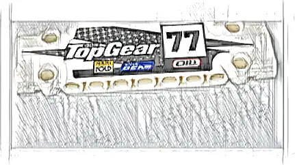 Technic, Panel Plate 3 x 11 x 1 with BBC Logo, 'Top Gear', '77', 'OIL', 'AXLE BEAM', and 'MANIFOLD' Pattern Model Right Side (Sticker) - Set 42109