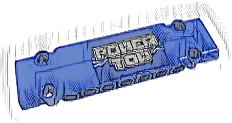 Technic, Panel Plate 3 x 11 x 1 with Siver 'POWER TOW' and Lightning Pattern Model Left Side (Sticker) - Set 42128