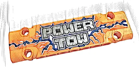 Technic, Panel Plate 3 x 11 x 1 with Silver 'POWER TOW', Blue and Dark Azure Lightning Pattern Model Left Side (Sticker) - Set 42128