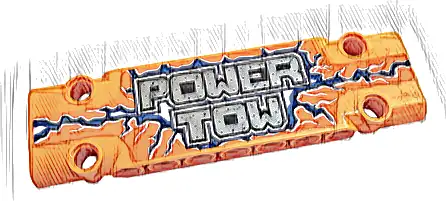 Technic, Panel Plate 3 x 11 x 1 with Silver 'POWER TOW', Blue and Dark Azure Lightning Pattern Model Right Side (Sticker) - Set 42128
