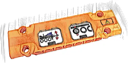 Technic, Panel Plate 3 x 11 x 1 with Electricity Danger Sign, Wheels, Chassis and Red Arrows Pattern Model Left Side (Sticker) - Set 42128