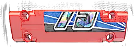 Technic, Panel Plate 3 x 11 x 1 with Partial Holographic Number 75 Bottom Half on Black, White and Blue Stripes Pattern Model Right Side (Sticker) - Set 42153