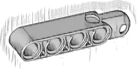 Technic, Steering Arm 5 x 1 with Tow Ball Socket Rounded, Chamfered