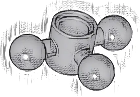 Technic, Steering Arm with 3 Tow Ball, Compact