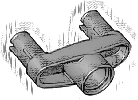 Technic, Pin Connector 3L with 2 Pins and Center Hole