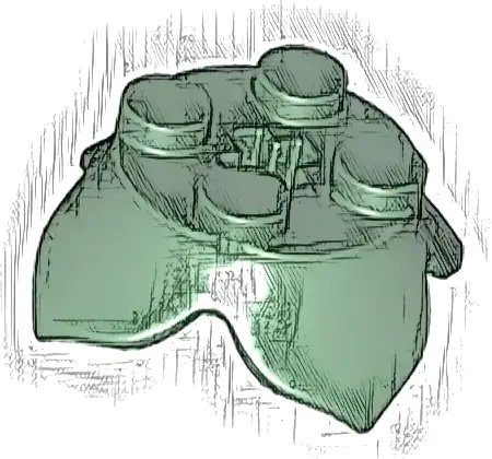 Plant Leaves 2 x 2 with 4 Petals and Axle Hole