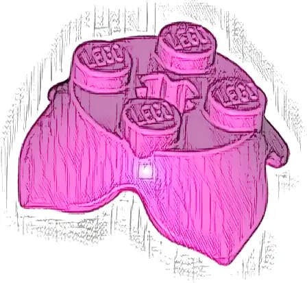 Plant Leaves 2 x 2 with 4 Petals and Axle Hole