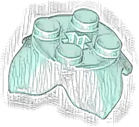 Plant Leaves 2 x 2 with 4 Petals and Axle Hole