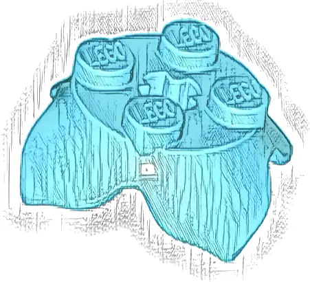 Plant Leaves 2 x 2 with 4 Petals and Axle Hole