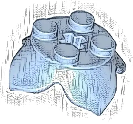 Plant Leaves 2 x 2 with 4 Petals and Axle Hole