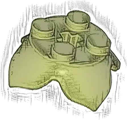 Plant Leaves 2 x 2 with 4 Petals and Axle Hole