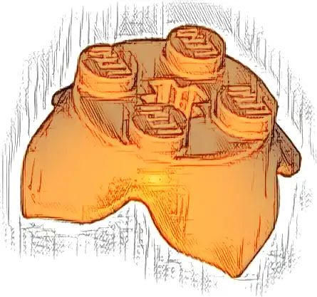 Plant Leaves 2 x 2 with 4 Petals and Axle Hole