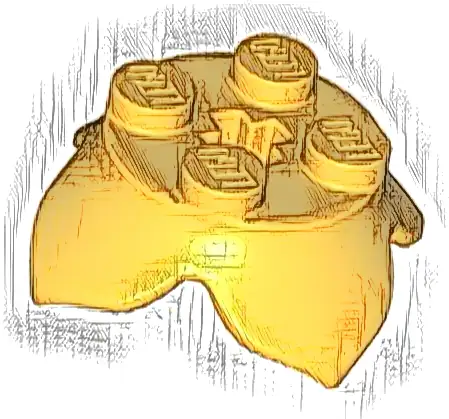 Plant Leaves 2 x 2 with 4 Petals and Axle Hole