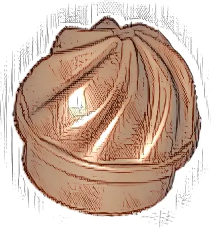 Plate, Round 1 x 1 with Vertical Swirl / Twist