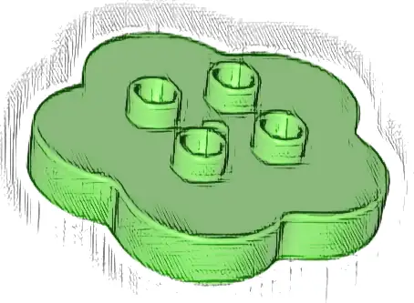 Duplo, Brick Round 4 x 4 Flat Top Scalloped with 2 x 2 Studs