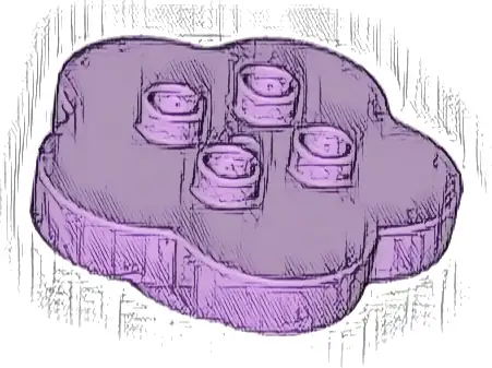 Duplo, Brick Round 4 x 4 Flat Top Scalloped with 2 x 2 Studs