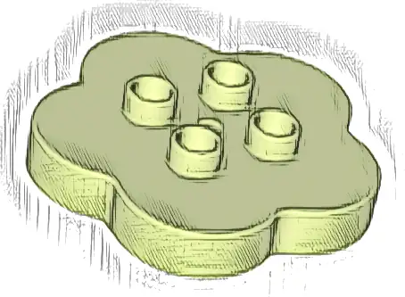 Duplo, Brick Round 4 x 4 Flat Top Scalloped with 2 x 2 Studs