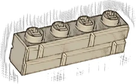 Brick, Modified 1 x 4 with Masonry Profile