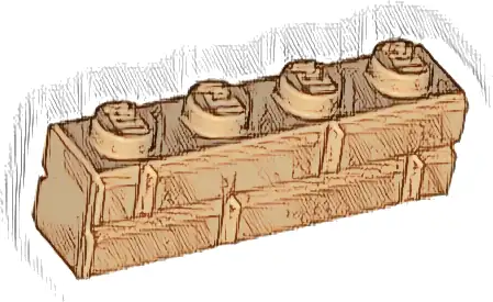 Brick, Modified 1 x 4 with Masonry Profile