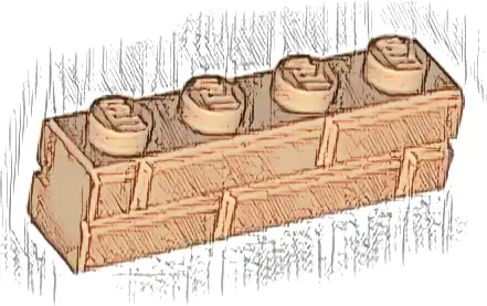 Brick, Modified 1 x 4 with Masonry Profile
