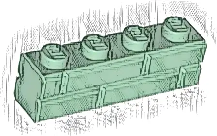 Brick, Modified 1 x 4 with Masonry Profile