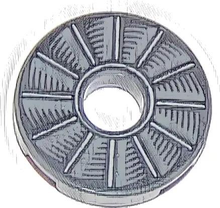 Tile, Round 2 x 2 with Hole with Rotor Blade Pattern