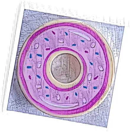Tile, Round 2 x 2 with Hole with Donut / Doughnut with Bright Pink Donut Frosting and Sprinkles Pattern