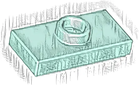 Plate, Modified 1 x 2 with 1 Stud with Groove and Bottom Stud Holder (Jumper)