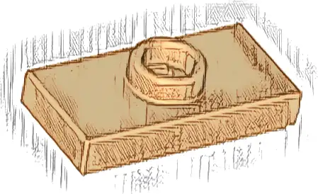 Plate, Modified 1 x 2 with 1 Stud with Groove and Bottom Stud Holder (Jumper)
