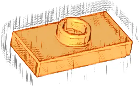 Plate, Modified 1 x 2 with 1 Stud with Groove and Bottom Stud Holder (Jumper)