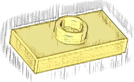 Plate, Modified 1 x 2 with 1 Stud with Groove and Bottom Stud Holder (Jumper)