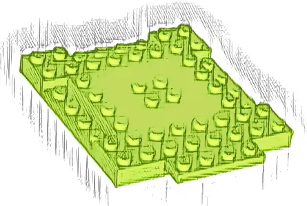 Brick, Modified 8 x 8 x 2/3 with 1 x 4 Indentations and 1 x 4 Plate