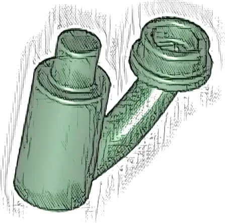 Plant Stem / Stalk with Bar, Bar Holder, and Hollow Stud