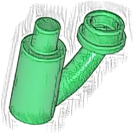 Plant Stem / Stalk with Bar, Bar Holder, and Hollow Stud