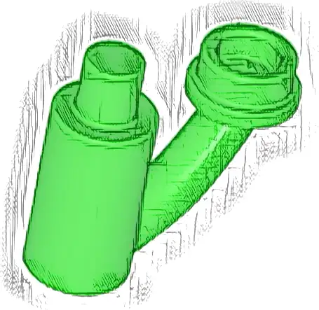 Plant Stem / Stalk with Bar, Bar Holder, and Hollow Stud