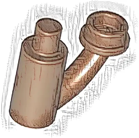 Plant Stem / Stalk with Bar, Bar Holder, and Hollow Stud