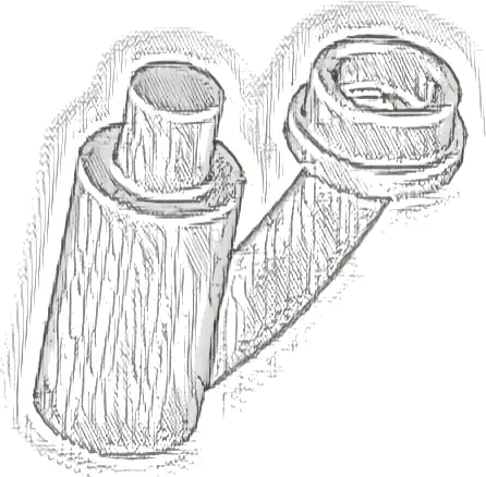 Plant Stem / Stalk with Bar, Bar Holder, and Hollow Stud