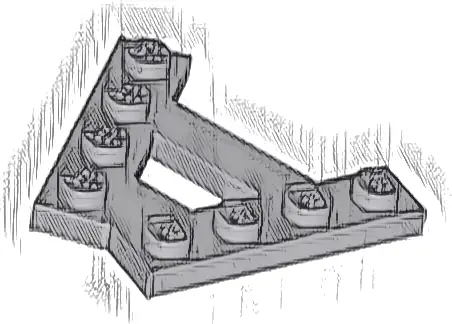 Wedge, Plate A-Shape with 2 Rows of 4 Studs